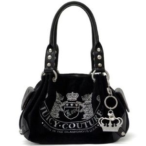 Navy velvet juicy couture handbag